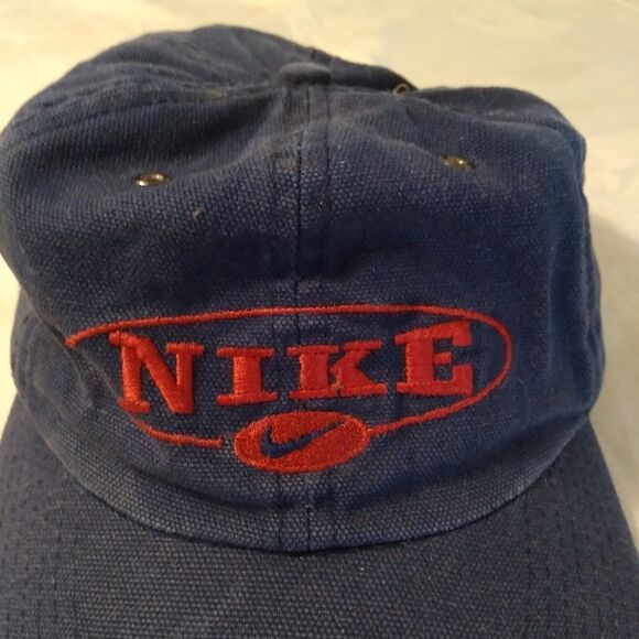 Vintage 90s Nike Spell Out Logo Strap Back Hat - Picture 2 of 11